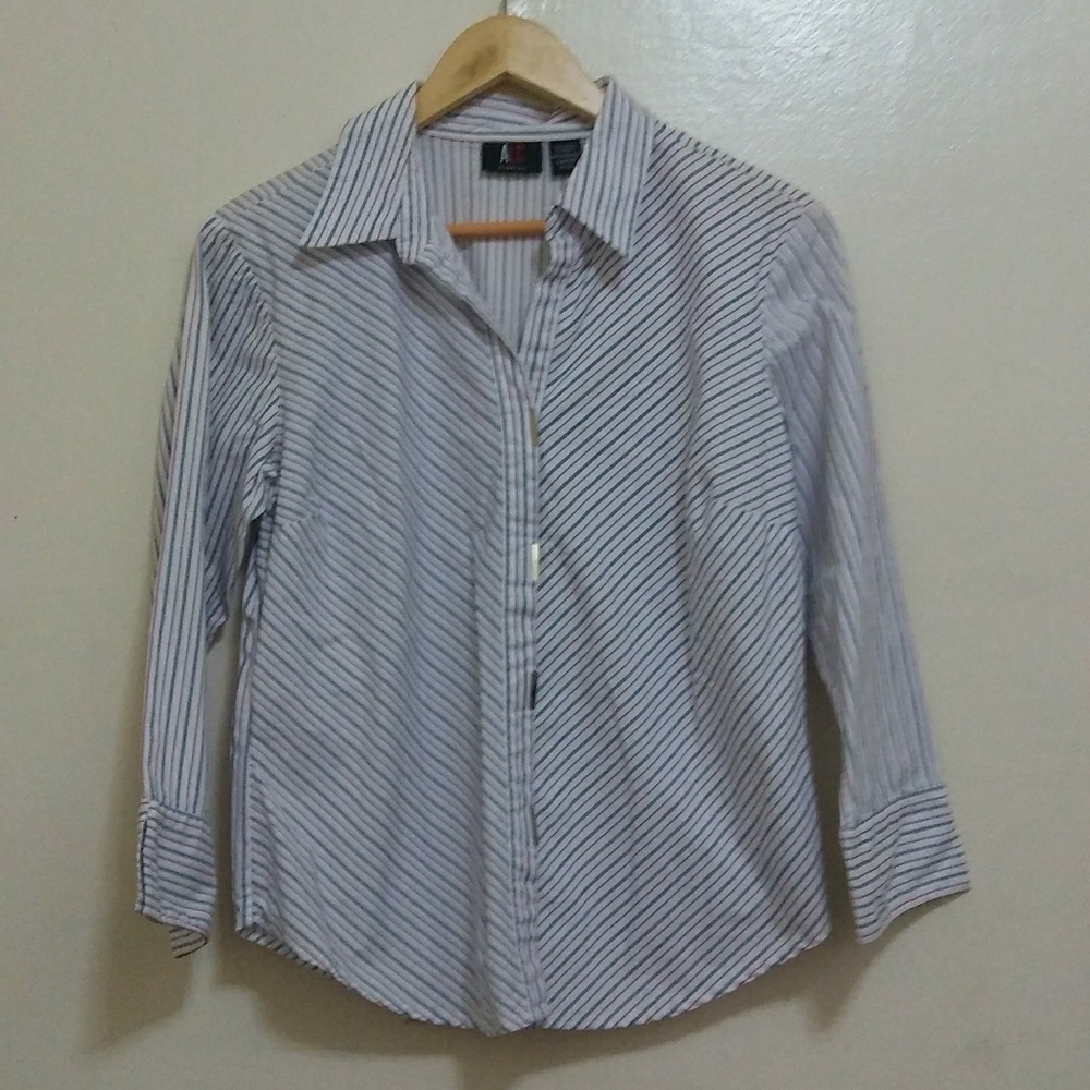 ALC Stretch Stripe V-Neck 3/4 Sleeve Shirt